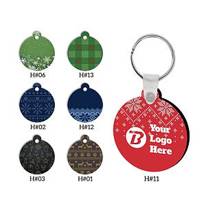 Free Shipping Full Color Christmas Design Key Chain - Round