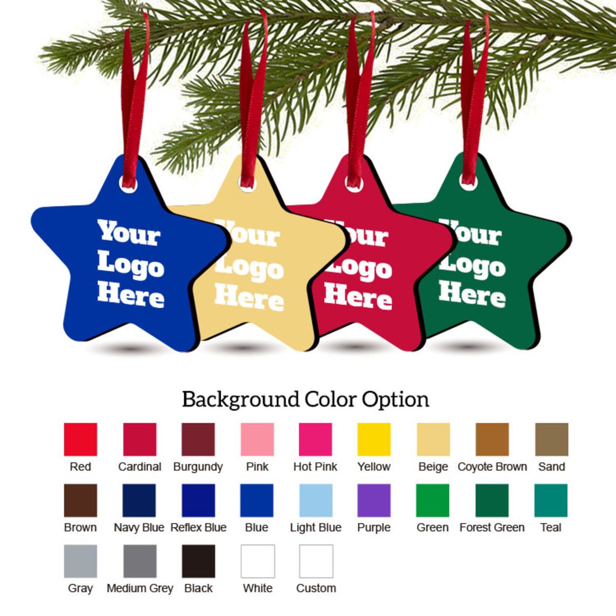 Free Shipping Solid Color Christmas Ornament - Star