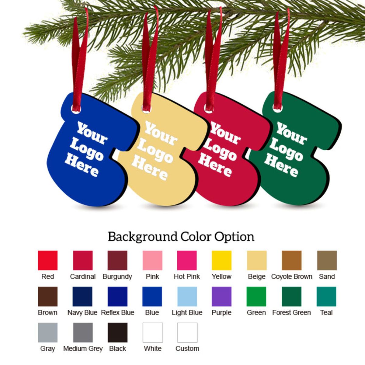 Free Shipping Solid Color Christmas Ornament - Socking
