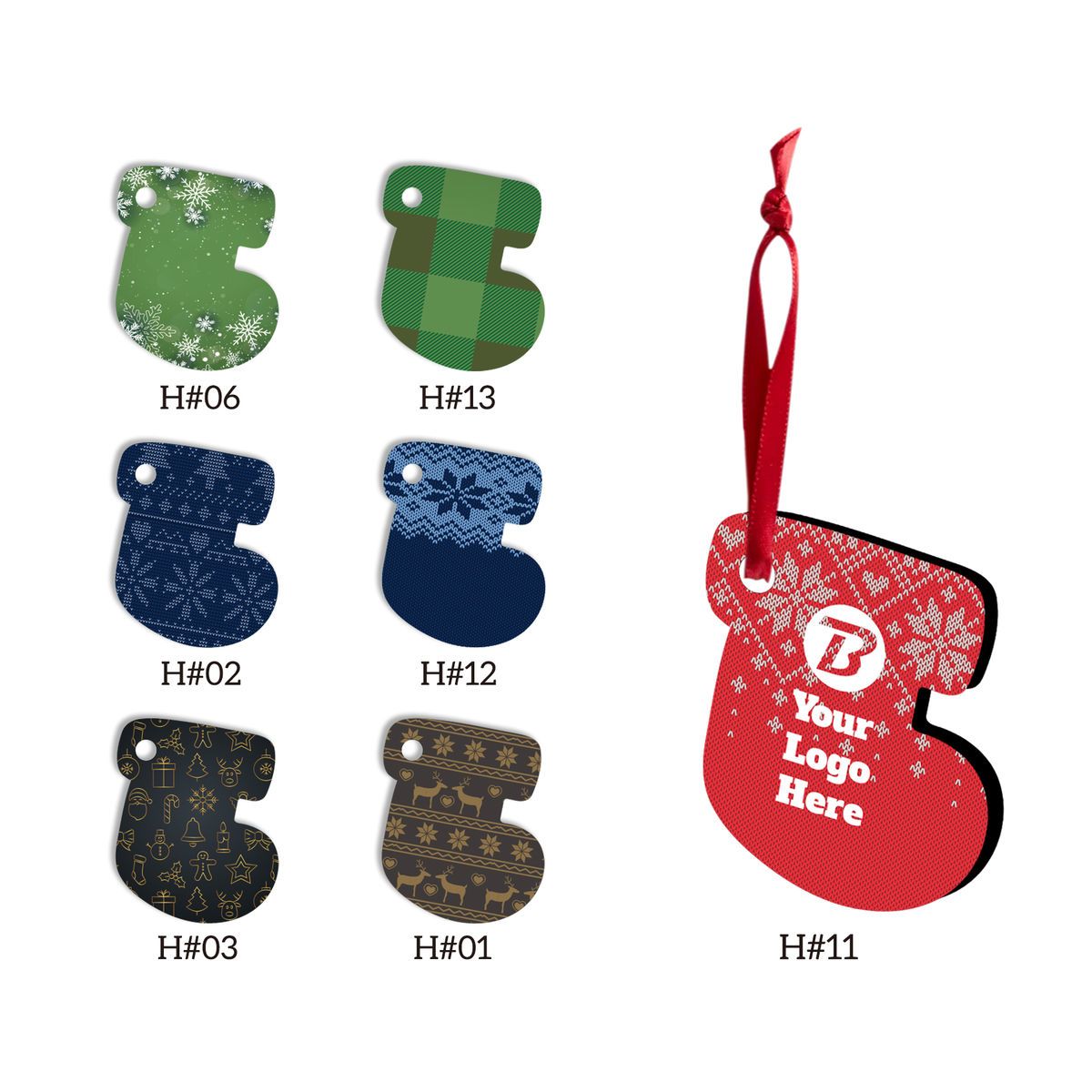 Free Shipping Full Color Christmas Ornament - Socking