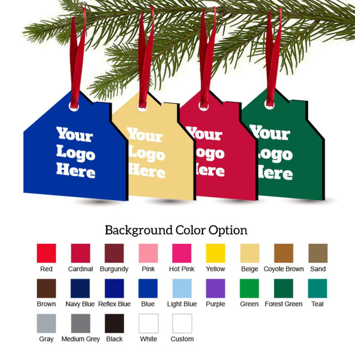 Free Shipping Solid Color Christmas Ornament - House
