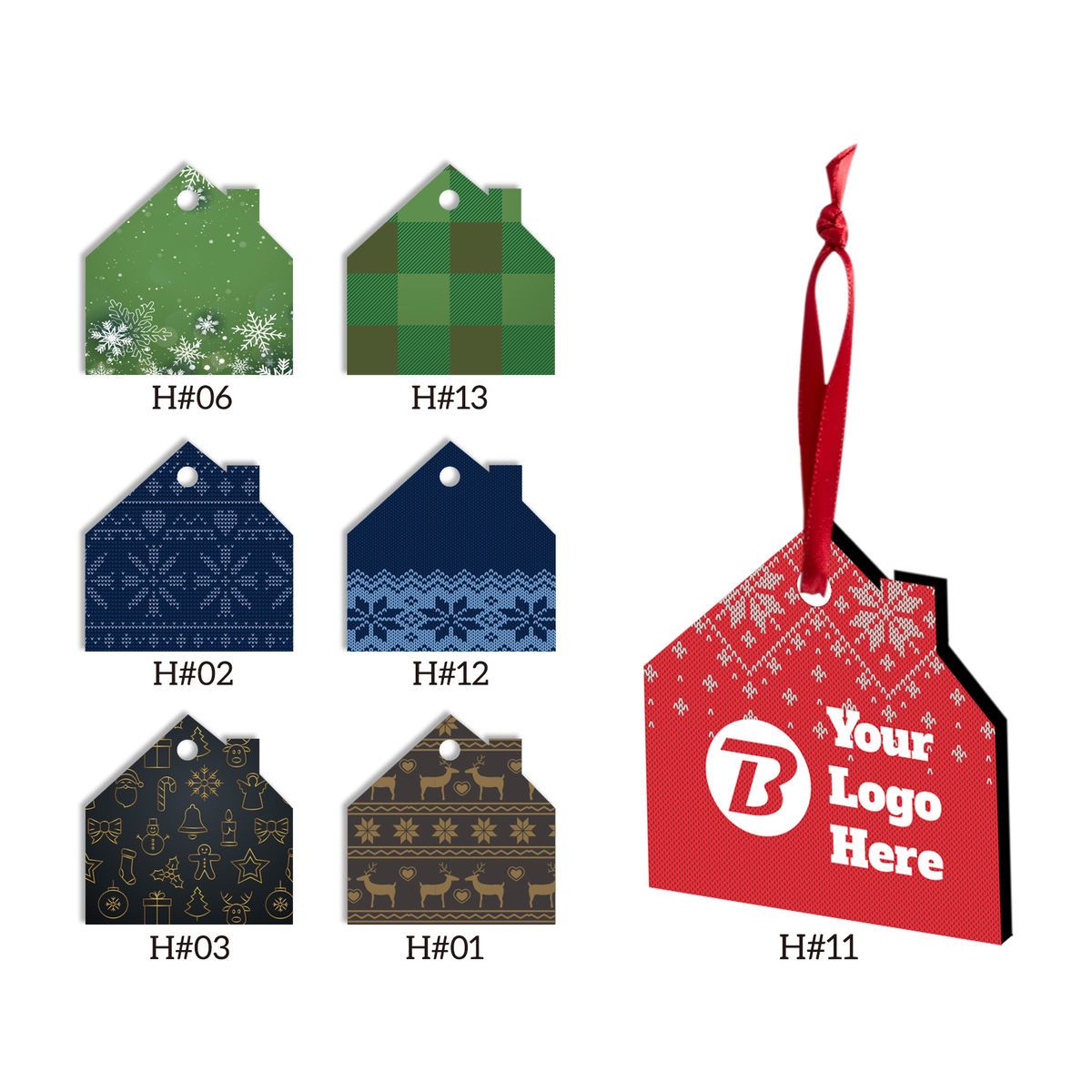 Free Shipping Full Color Christmas Ornament - House