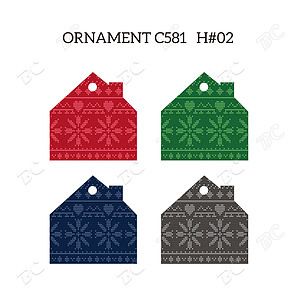 Free Shipping Full Color Christmas Ornament - House