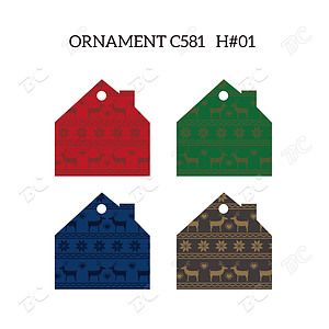Free Shipping Full Color Christmas Ornament - House