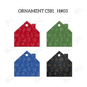 Free Shipping Full Color Christmas Ornament - House