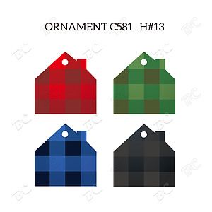 Free Shipping Full Color Christmas Ornament - House