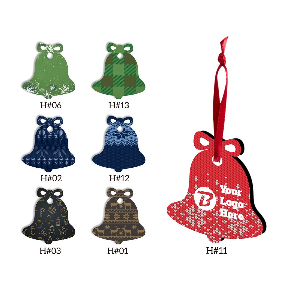 Free Shipping Full Color Christmas Ornament - Bell