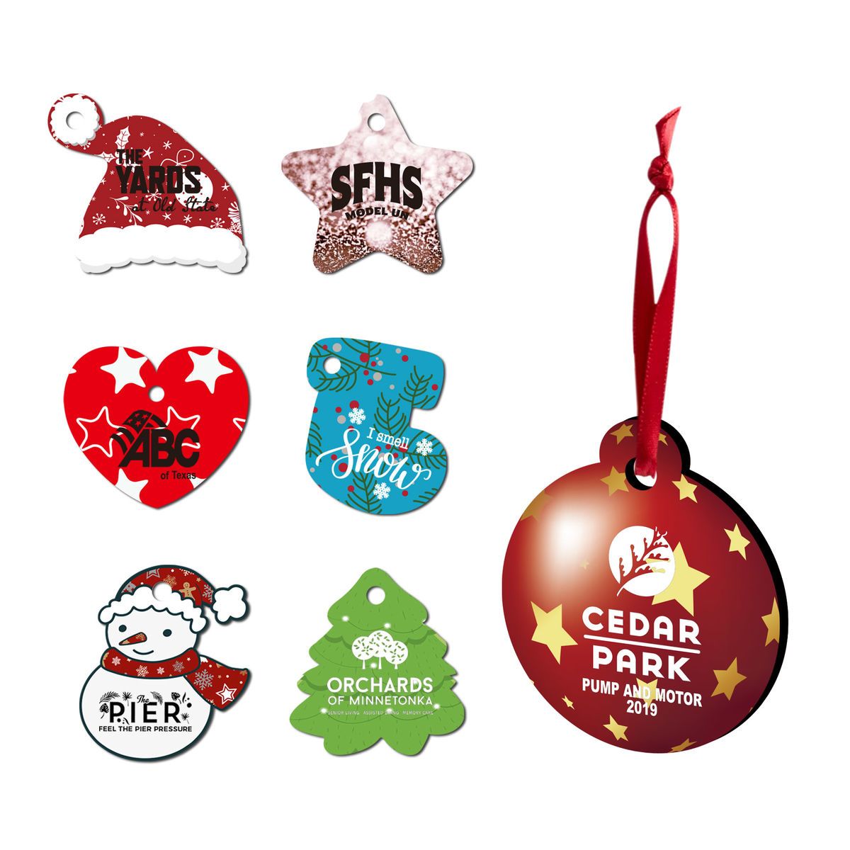 Free Shipping Full color Custom Christmas Ornaments