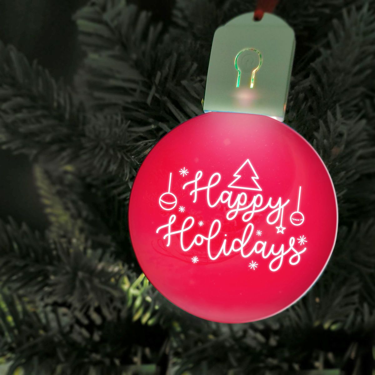 Free Shipping Full Color Christmas Illuminated Acrylic Round Ornament