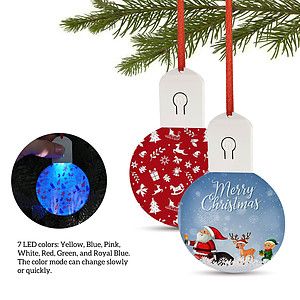 Free Shipping Full Color Christmas Illuminated Acrylic Round Ornament