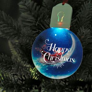 Free Shipping Full Color Christmas Illuminated Acrylic Round Ornament