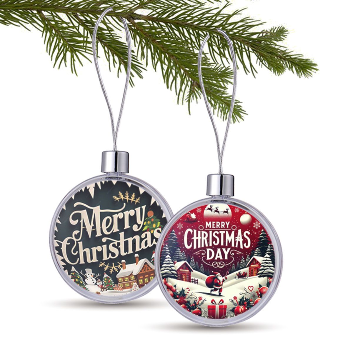 3 Clear Round Full Color Aluminum Sheet Ornament