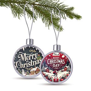 3 Clear Round Full Color Aluminum Sheet Ornament