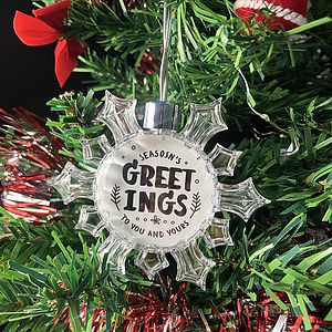 3 Clear Snowflake Full Color Aluminum Sheet Ornament