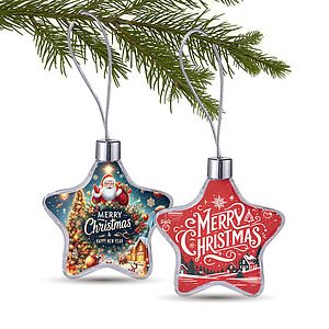 3 Clear Star Full Color Aluminum Sheet Ornament