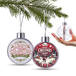 Low MOQ. Clear Ball Full Color Aluminum Sheet Ornament