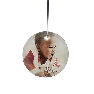 Gift Box 3" Round Clear Glass Ornament