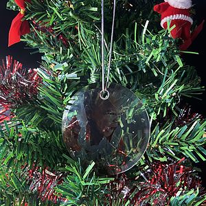 Gift Box 3" Round Clear Glass Ornament