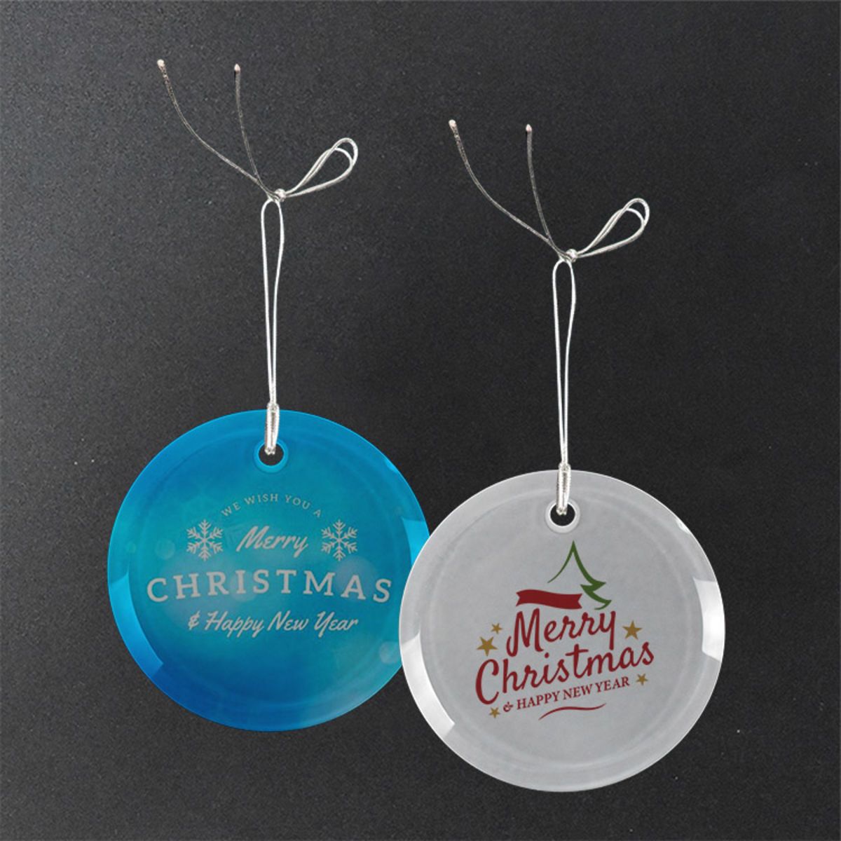 Gift Box 3" Round Frosted Glass Ornament