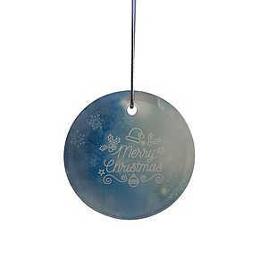 Gift Box 3" Round Frosted Glass Ornament