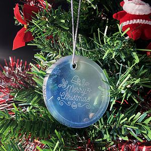 Gift Box 3" Round Frosted Glass Ornament