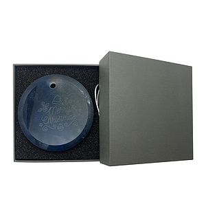 Gift Box 3" Round Frosted Glass Ornament