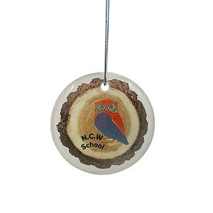 Gift Box 3" Round White Glass Ornament