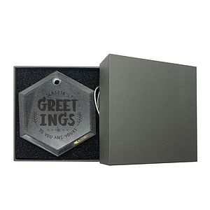 Gift Box 3" Hexagon Clear Glass Ornament