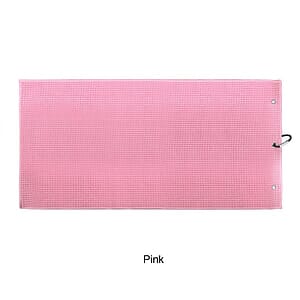 Microfiber Waffle Two-fold Golf Towel w/ Carabiners Clip 12" x 24"