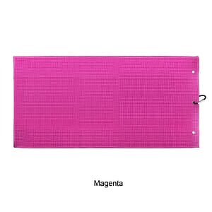 Microfiber Waffle Two-fold Golf Towel w/ Carabiners Clip 12" x 24"
