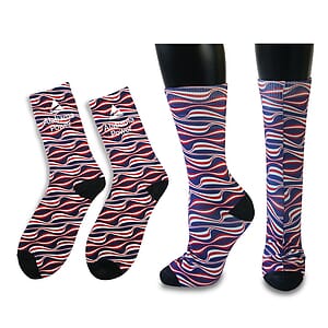Free Shipping Athletic Mid Calf Socks with Full Color Sublimation/
