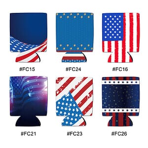 Free Shipping Flag Design Sublimated Collapsible Can Cooler