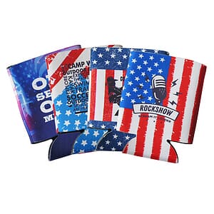 Free Shipping Flag Design Sublimated Collapsible Can Cooler