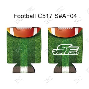 Free Shipping Football Design Sublimated Collapsible Can Cooler