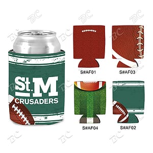 Free Shipping Football Design Sublimated Collapsible Can Cooler