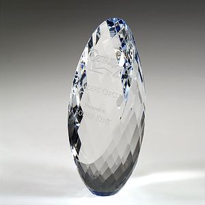 7 1/4" Crystal Award-Gem-Cut Ellipse_D086CA