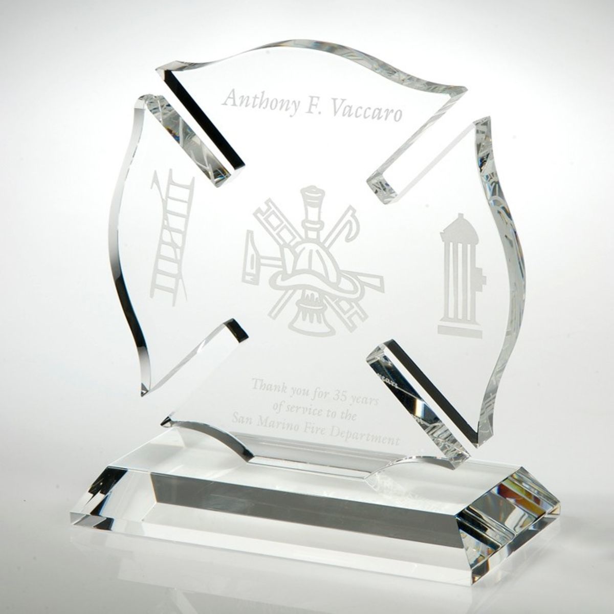 Maltese Cross Crystal Award