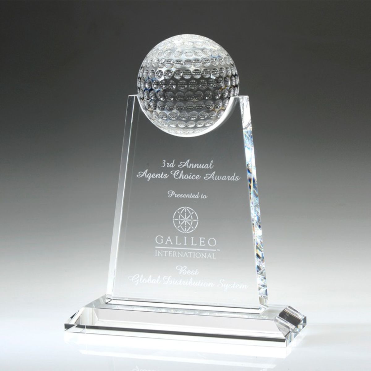 8" Crystal Award-Paramount Golf Trophy