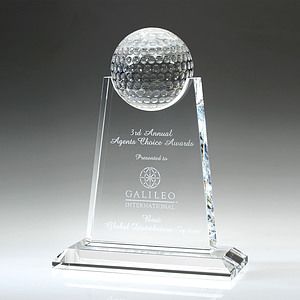 8" Crystal Award-Paramount Golf Trophy