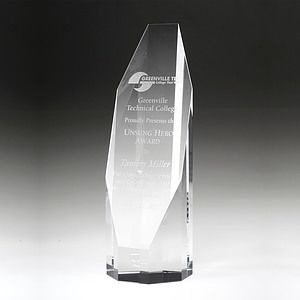 6" Crystal Award-Octagon Tower