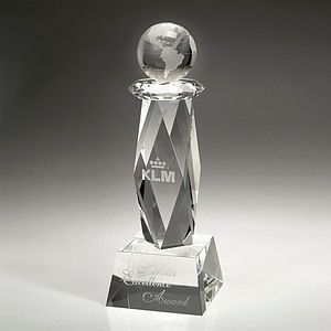 15" Crystal Award-Ultimate Globe Trophy_D229CA
