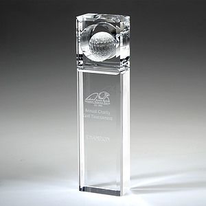 7" Absolute Golf Trophy Crystal Award