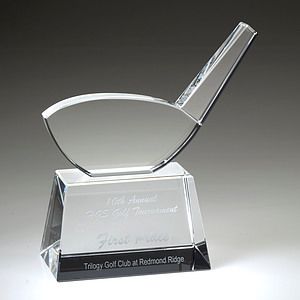 6" Crystal Award-Golf Driver Award_D238CA