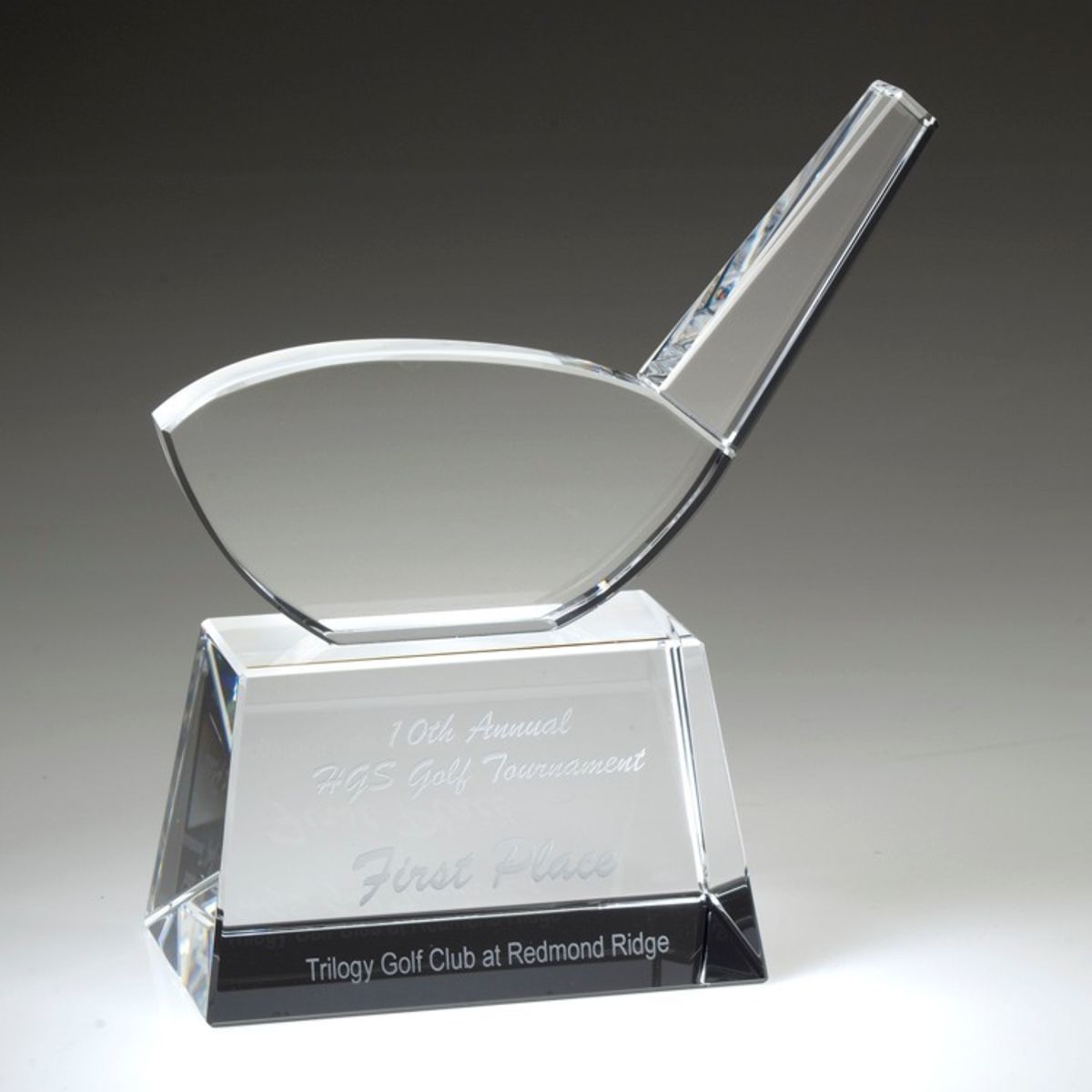 6" Crystal Award-Golf Driver Award_D238CA