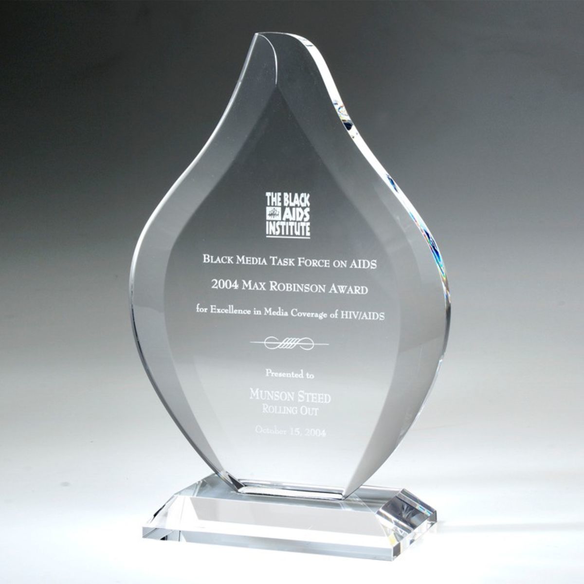 8" Flame Crystal Award
