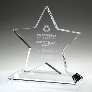 6-1/2" Crystal Award-Star_D267CA