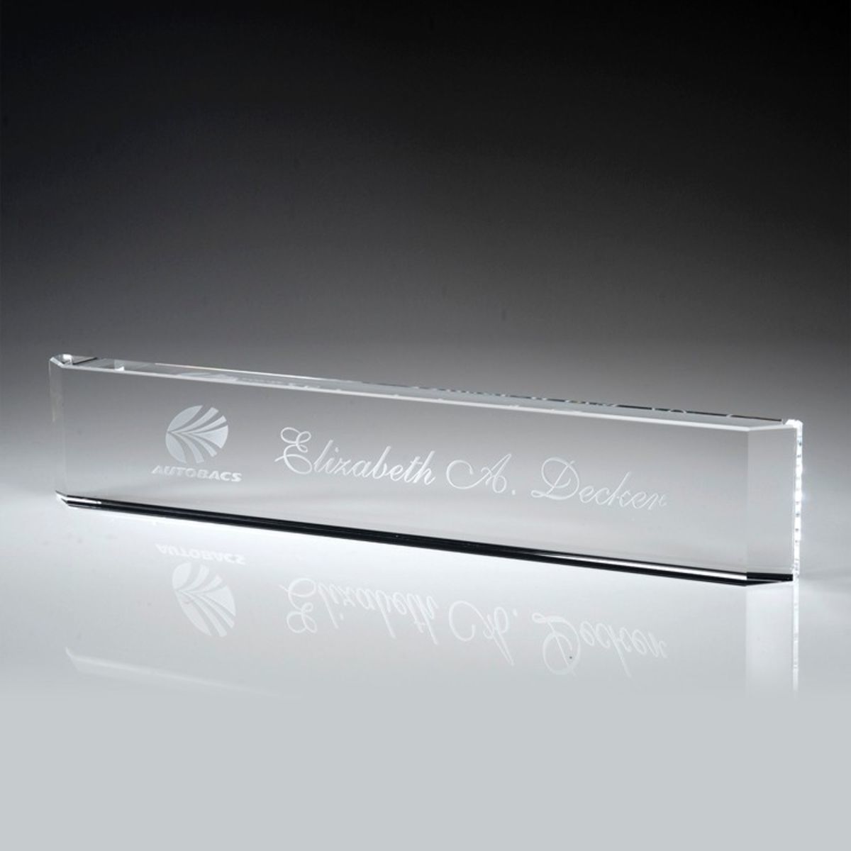 12" Crystal Award-Name Plate