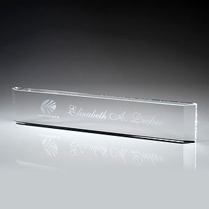12" Crystal Award-Name Plate
