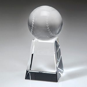 5" Crystal Award-Baseball w/ Tall Base_D453CA