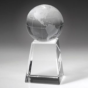 5" Crystal Award-Globe w/ Tall Base_D459CA